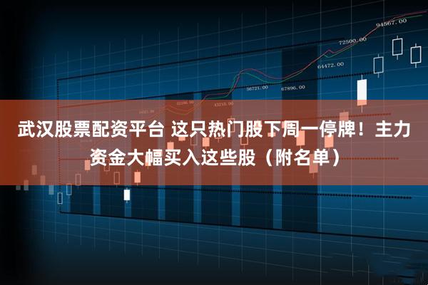 武汉股票配资平台 这只热门股下周一停牌！主力资金大幅买入这些股（附名单）